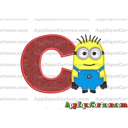 Jerry Despicable Me Applique Embroidery Design With Alphabet C