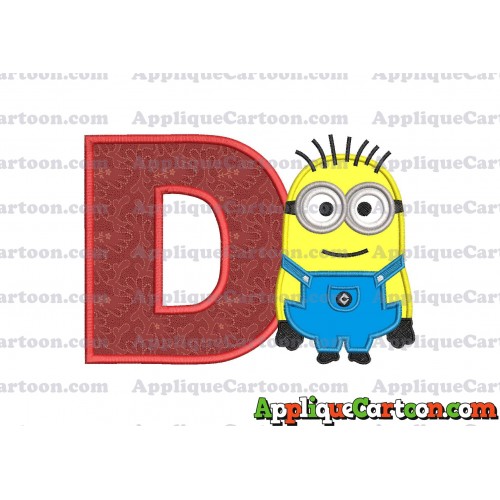 Jerry Despicable Me Applique Embroidery Design With Alphabet D