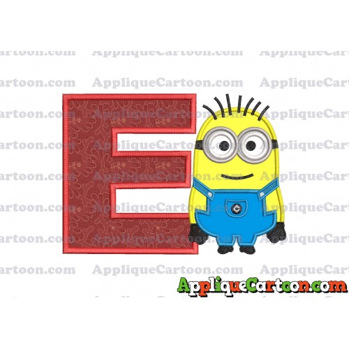 Jerry Despicable Me Applique Embroidery Design With Alphabet E