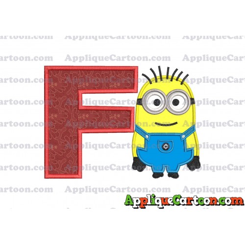 Jerry Despicable Me Applique Embroidery Design With Alphabet F