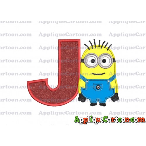 Jerry Despicable Me Applique Embroidery Design With Alphabet J