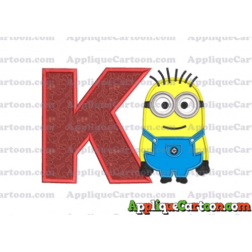 Jerry Despicable Me Applique Embroidery Design With Alphabet K