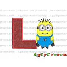 Jerry Despicable Me Applique Embroidery Design With Alphabet L