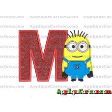 Jerry Despicable Me Applique Embroidery Design With Alphabet M