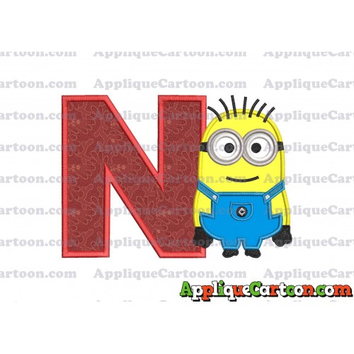 Jerry Despicable Me Applique Embroidery Design With Alphabet N