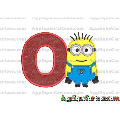 Jerry Despicable Me Applique Embroidery Design With Alphabet O