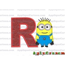Jerry Despicable Me Applique Embroidery Design With Alphabet R