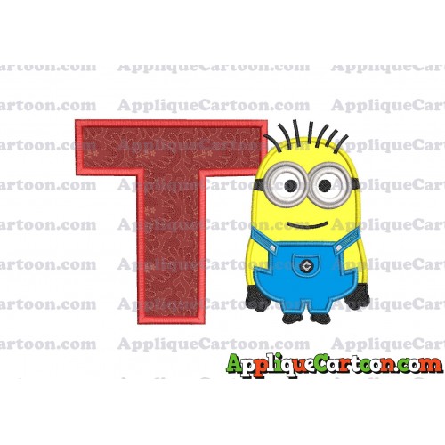 Jerry Despicable Me Applique Embroidery Design With Alphabet T