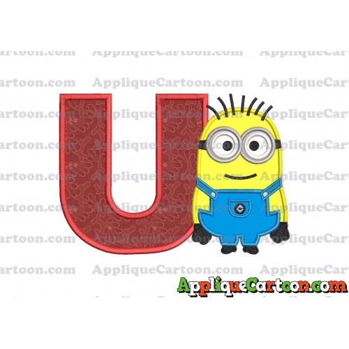 Jerry Despicable Me Applique Embroidery Design With Alphabet U