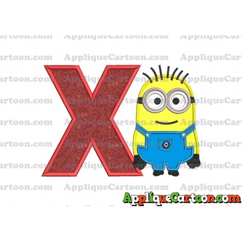Jerry Despicable Me Applique Embroidery Design With Alphabet X