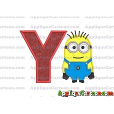 Jerry Despicable Me Applique Embroidery Design With Alphabet Y