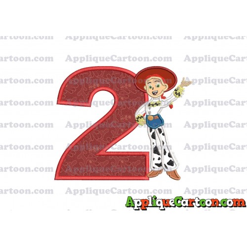 Jessie Toy Story Applique 02 Embroidery Design Birthday Number 2