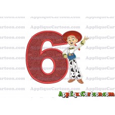 Jessie Toy Story Applique 02 Embroidery Design Birthday Number 6
