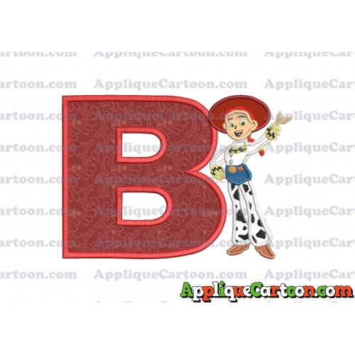 Jessie Toy Story Applique 02 Embroidery Design With Alphabet B