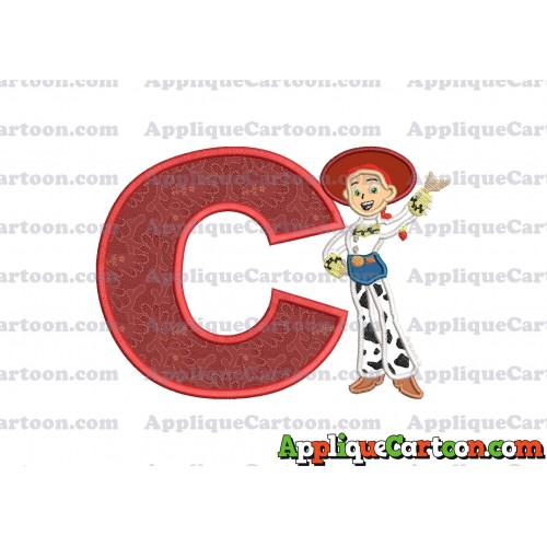 Jessie Toy Story Applique 02 Embroidery Design With Alphabet C