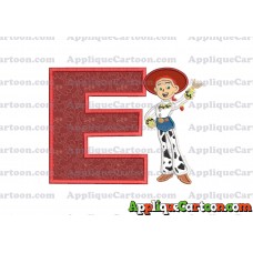 Jessie Toy Story Applique 02 Embroidery Design With Alphabet E