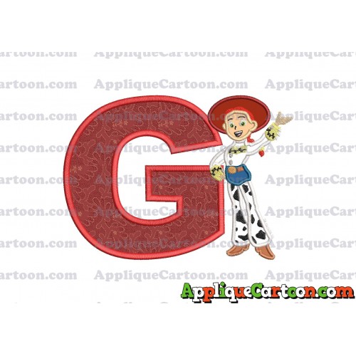 Jessie Toy Story Applique 02 Embroidery Design With Alphabet G