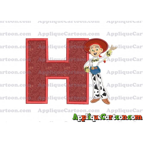 Jessie Toy Story Applique 02 Embroidery Design With Alphabet H