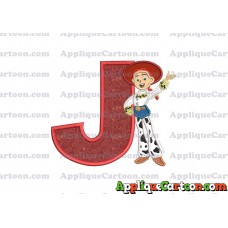 Jessie Toy Story Applique 02 Embroidery Design With Alphabet J