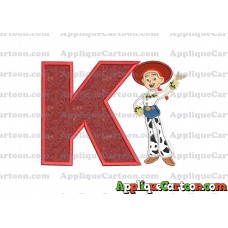 Jessie Toy Story Applique 02 Embroidery Design With Alphabet K