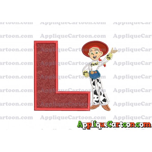 Jessie Toy Story Applique 02 Embroidery Design With Alphabet L