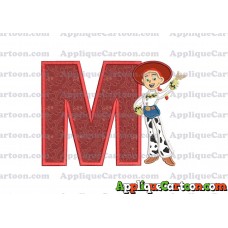 Jessie Toy Story Applique 02 Embroidery Design With Alphabet M