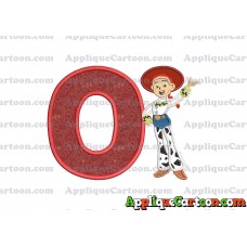 Jessie Toy Story Applique 02 Embroidery Design With Alphabet O