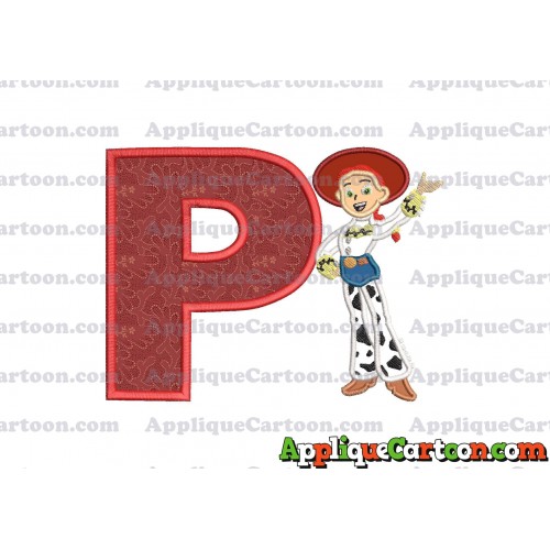 Jessie Toy Story Applique 02 Embroidery Design With Alphabet P