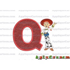 Jessie Toy Story Applique 02 Embroidery Design With Alphabet Q