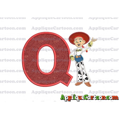 Jessie Toy Story Applique 02 Embroidery Design With Alphabet Q