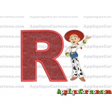 Jessie Toy Story Applique 02 Embroidery Design With Alphabet R