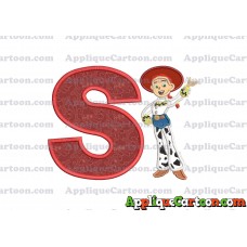 Jessie Toy Story Applique 02 Embroidery Design With Alphabet S