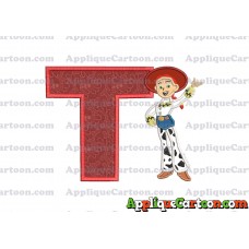 Jessie Toy Story Applique 02 Embroidery Design With Alphabet T