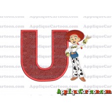 Jessie Toy Story Applique 02 Embroidery Design With Alphabet U