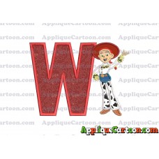 Jessie Toy Story Applique 02 Embroidery Design With Alphabet W