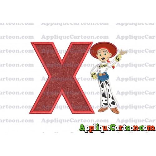 Jessie Toy Story Applique 02 Embroidery Design With Alphabet X