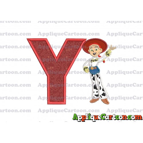 Jessie Toy Story Applique 02 Embroidery Design With Alphabet Y