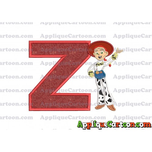 Jessie Toy Story Applique 02 Embroidery Design With Alphabet Z