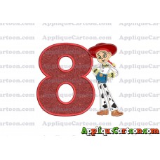 Jessie Toy Story Applique Embroidery Design Birthday Number 8