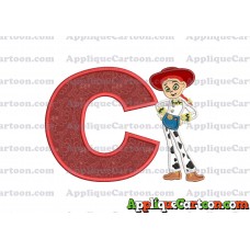 Jessie Toy Story Applique Embroidery Design With Alphabet C