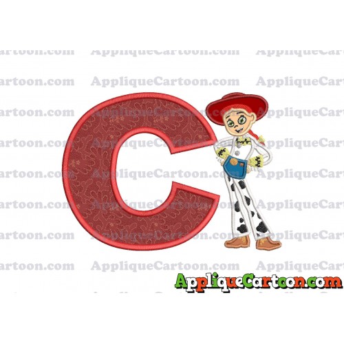 Jessie Toy Story Applique Embroidery Design With Alphabet C