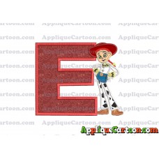 Jessie Toy Story Applique Embroidery Design With Alphabet E