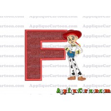 Jessie Toy Story Applique Embroidery Design With Alphabet F