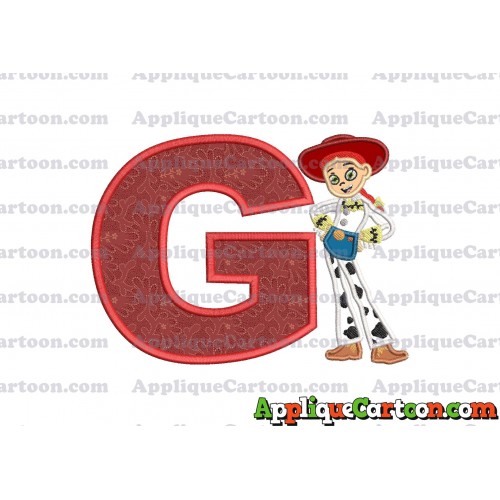 Jessie Toy Story Applique Embroidery Design With Alphabet G