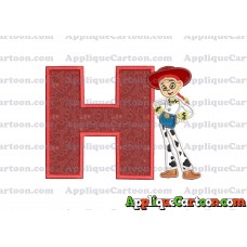 Jessie Toy Story Applique Embroidery Design With Alphabet H