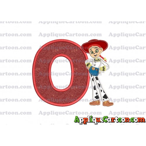Jessie Toy Story Applique Embroidery Design With Alphabet O