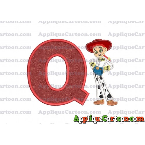 Jessie Toy Story Applique Embroidery Design With Alphabet Q