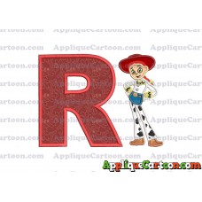 Jessie Toy Story Applique Embroidery Design With Alphabet R