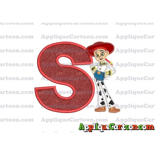 Jessie Toy Story Applique Embroidery Design With Alphabet S