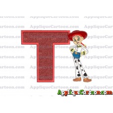Jessie Toy Story Applique Embroidery Design With Alphabet T